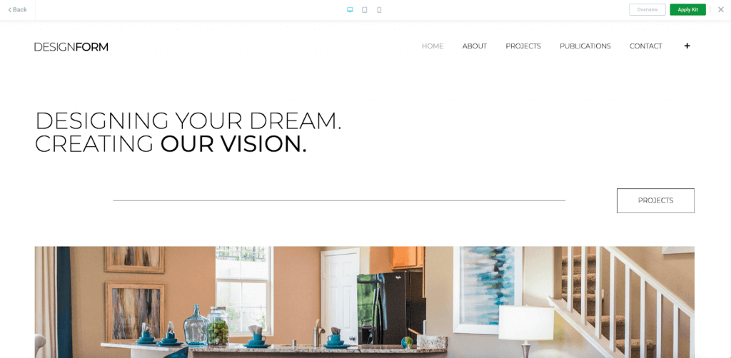 طراحی با website kit المنتور