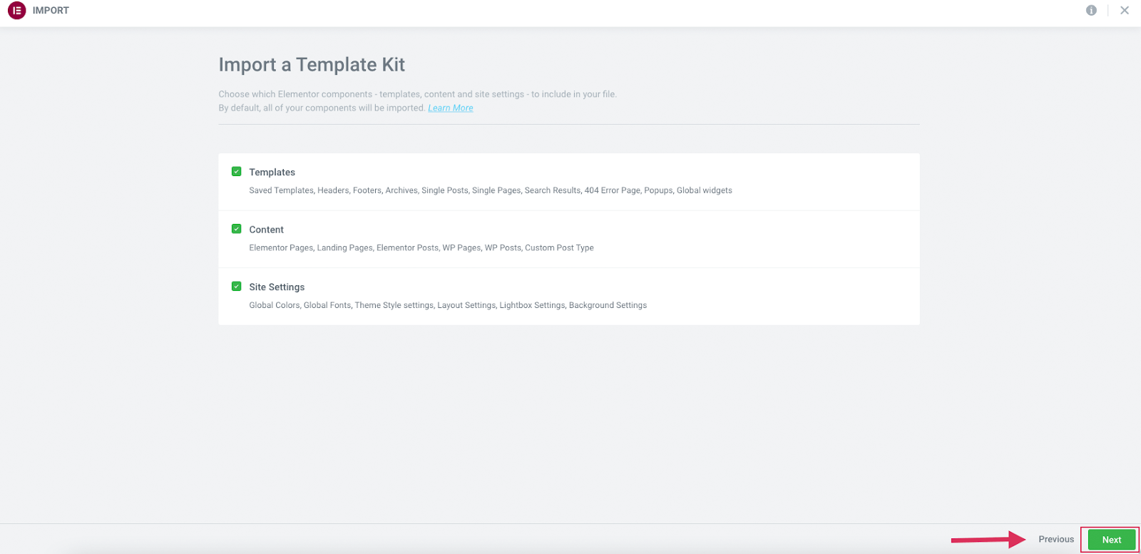 مرحله دوم درج website kit