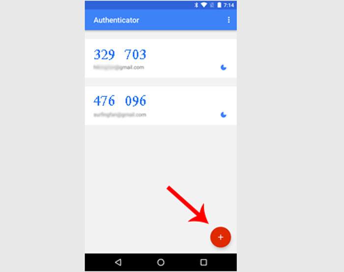 Google Authenticator در گوشی موبایل برای دریافت رمز یکبار مصرف