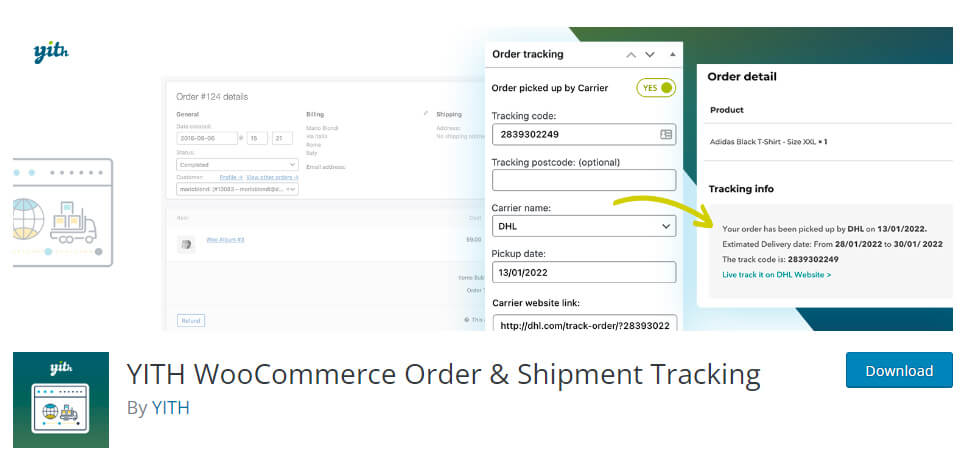 افزونه حمل و نقل و رهگیری محصولات ووکامرسی YITH WooCommerce Order Tracking