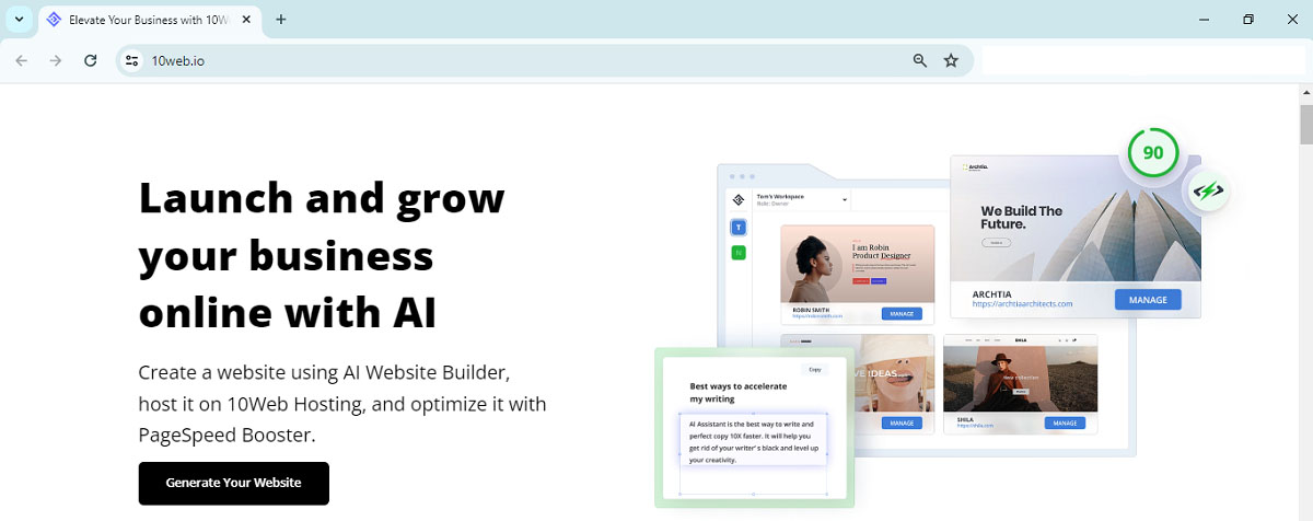 هوش مصنوعی 10Web
