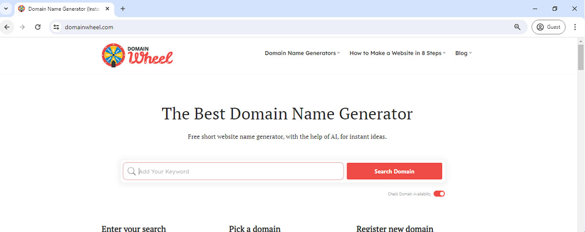 سایت DomainWheel