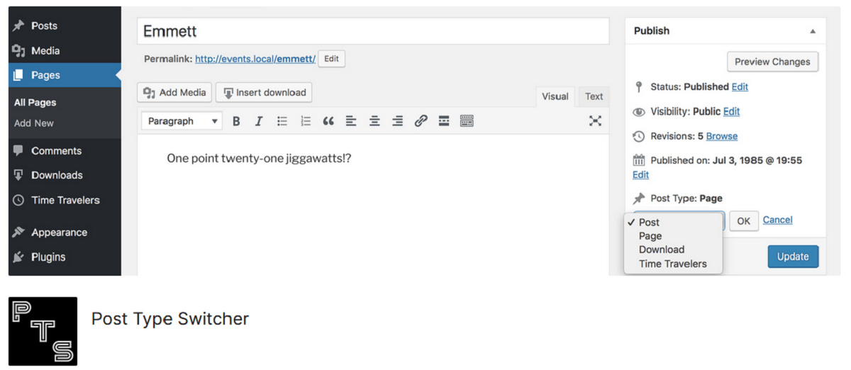 افزونه Post Type Switcher
