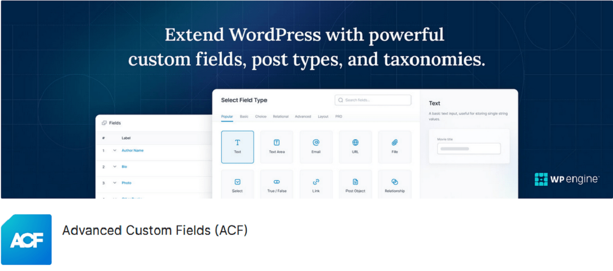 افزونه Advanced Custom Fields (ACF)