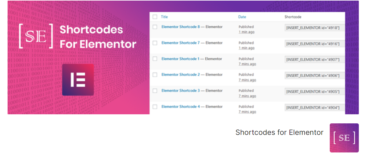 افزونه shortcode for elementor