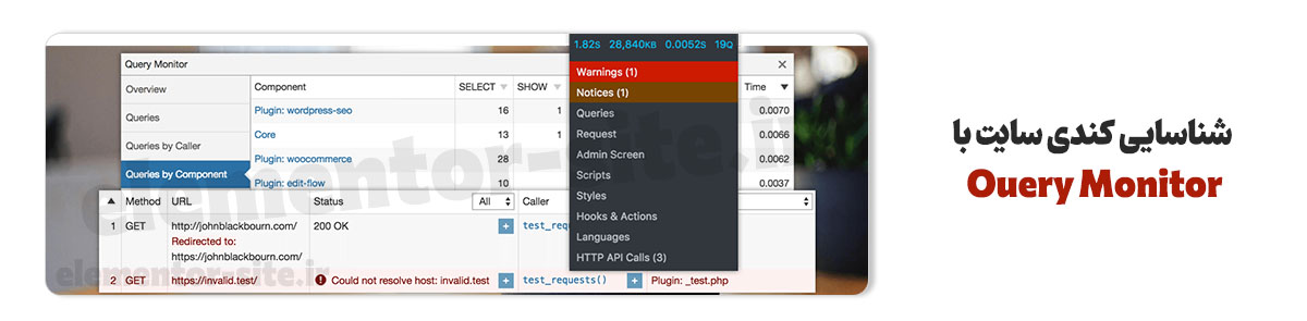 شناسایی با افزونه Query Monitor