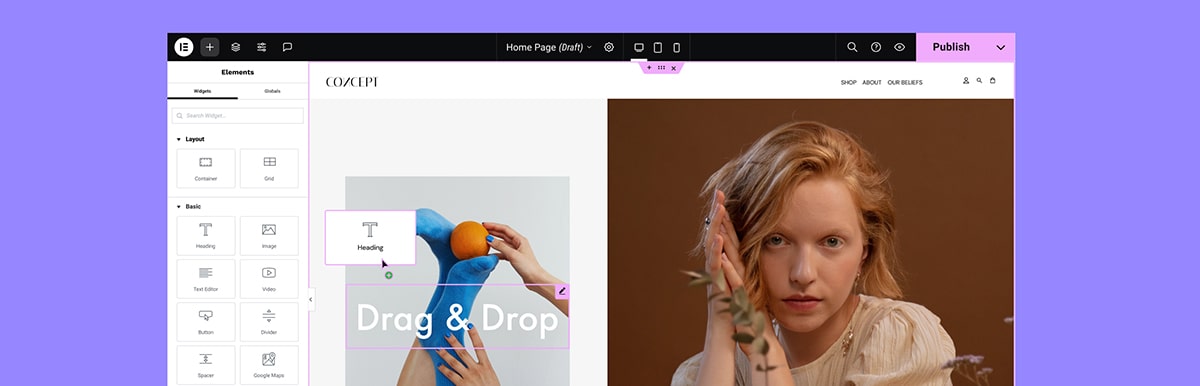 ساخت صفحه به زودی با المنتور