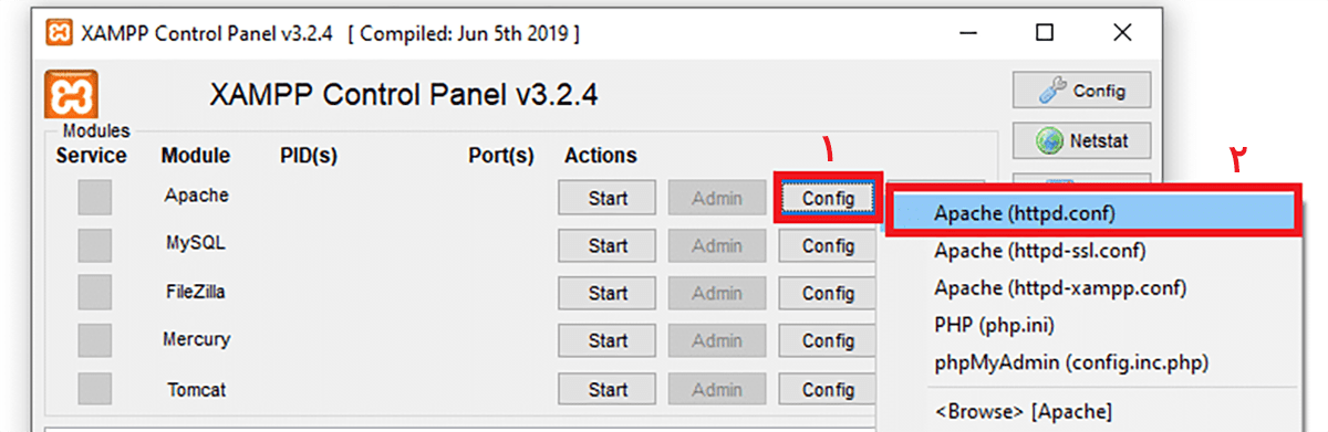 تغییر پورت Apache زمپ در ویندوز