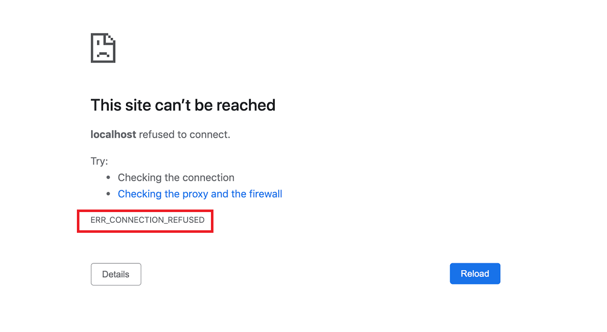 خطای err_connection_refused