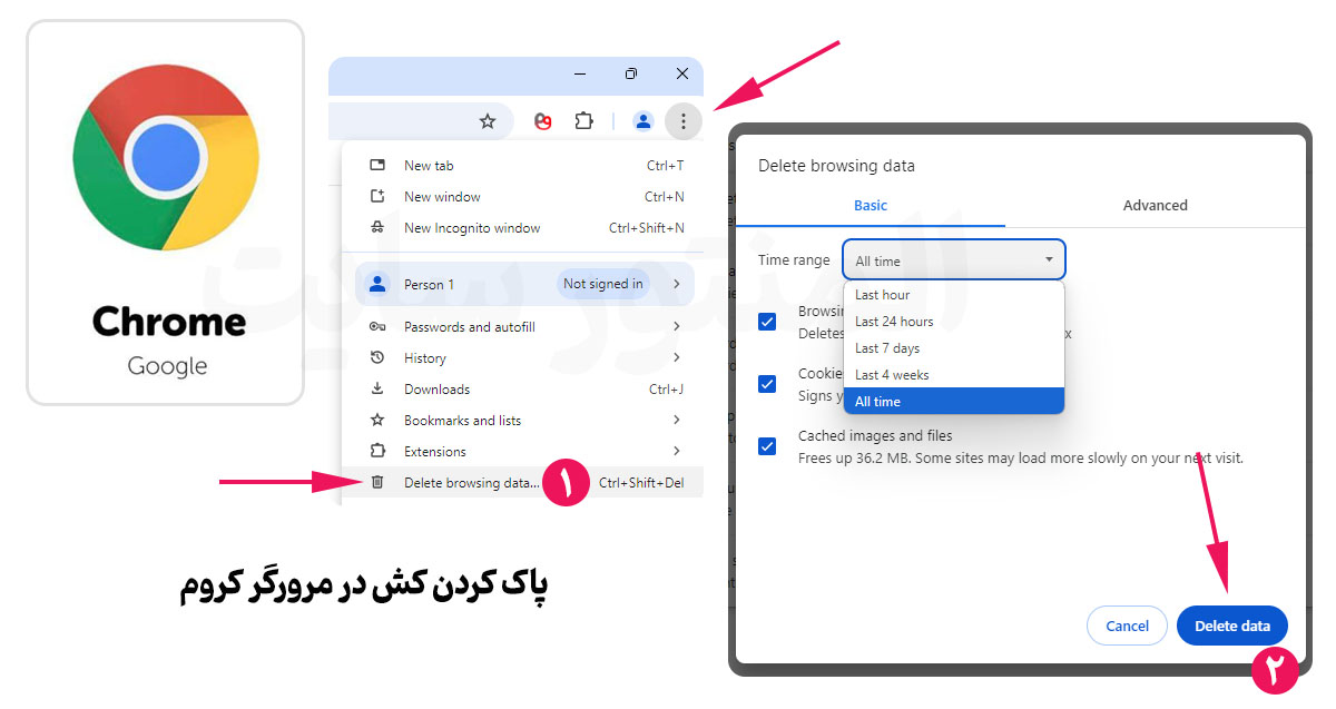 پاک کردن کش در مرورگر کروم