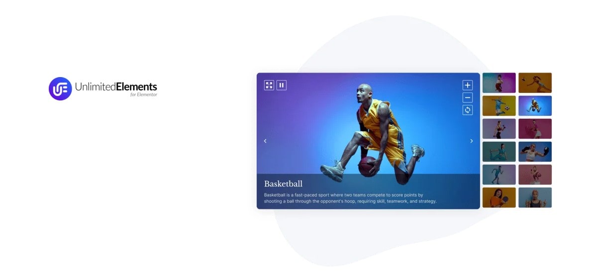 ویجت Grid Gallery از افزونه Unlimited Elements