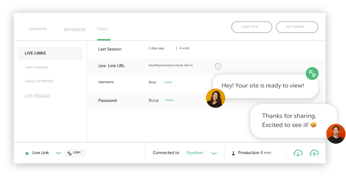 ویژگی live links