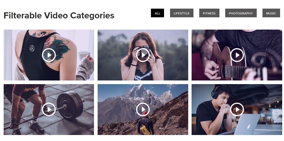 ویجت video gallery  از افزونه Ultimate addons