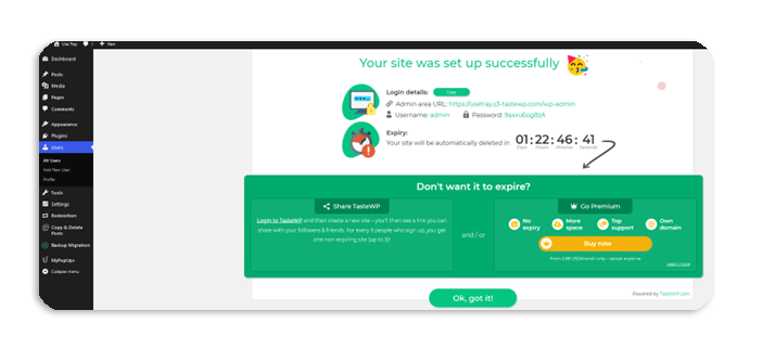 شروع کار با TasteWP