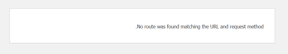 رفع خطای No route was found matching the URL and request method
