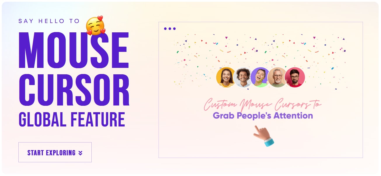 تغییر اشاره گر ماوس در المنتور