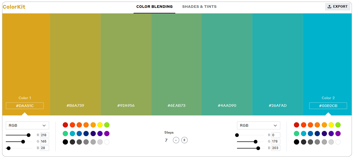 ابزار آنلاین colorkit