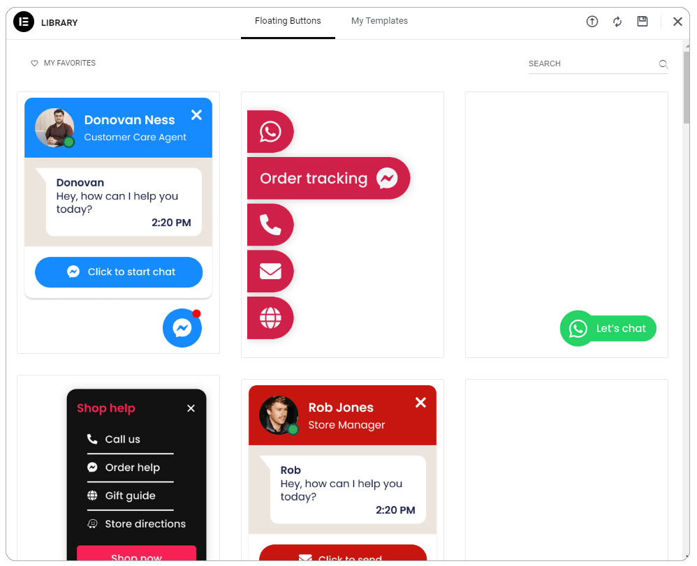 ایجاد دکمه شناور در المنتور