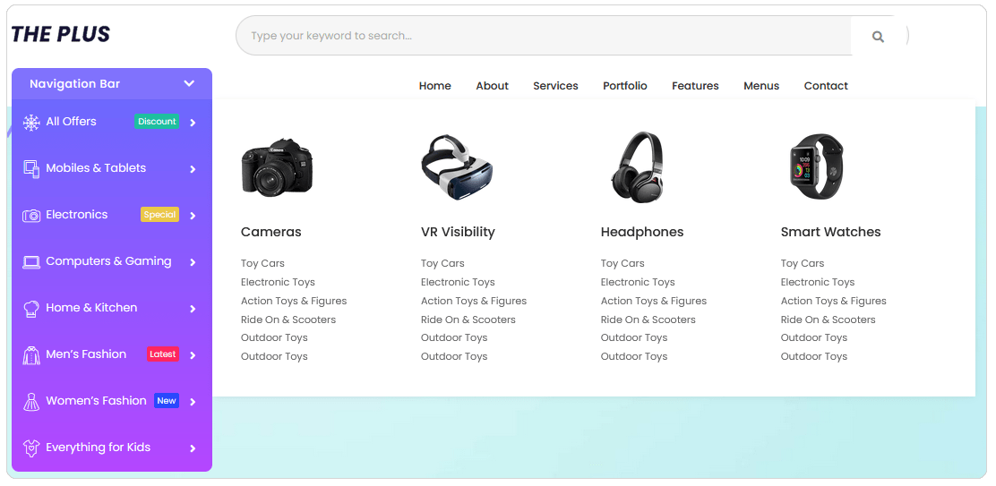 مگامنو با The Plus