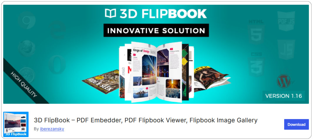 ساخت کتاب سه بعدی آنلاین با افزونه  3D flipBook