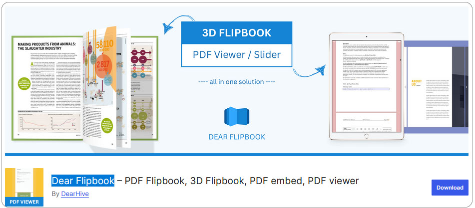 ساخت کتاب سه بعدی آنلاین با افزونه Dear Flipbook