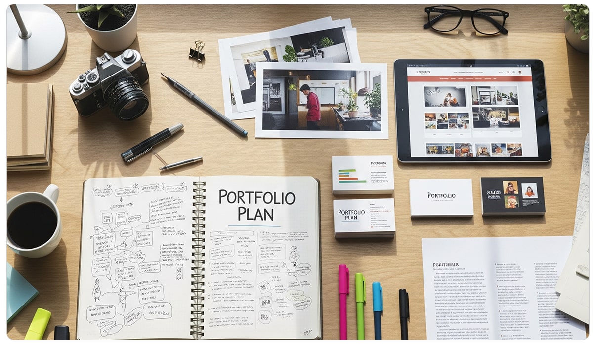 برنامه‌ریزی و جمع‌آوری محتوا برای پورتفولیو