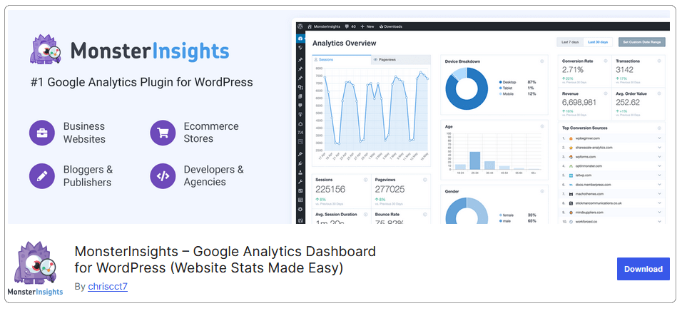 بررسی MonsterInsights