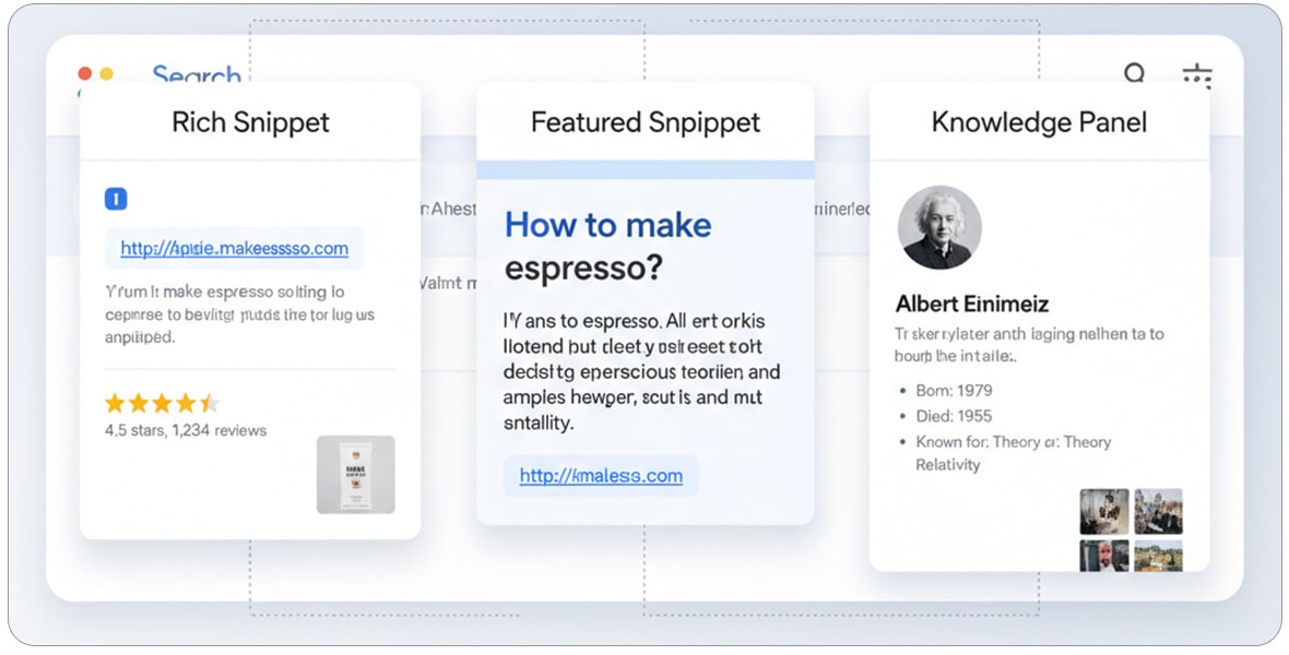 تفاوت Rich Snippets و Featured Snippets و Knowledge Panel