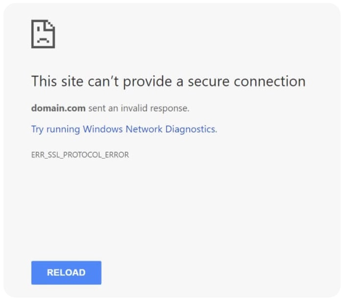 This site can’t provide a secure connection