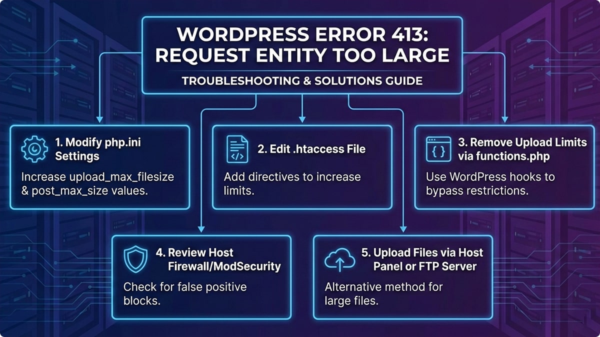 آموزش رفع خطای 413 Request Entity Too Large در وردپرس