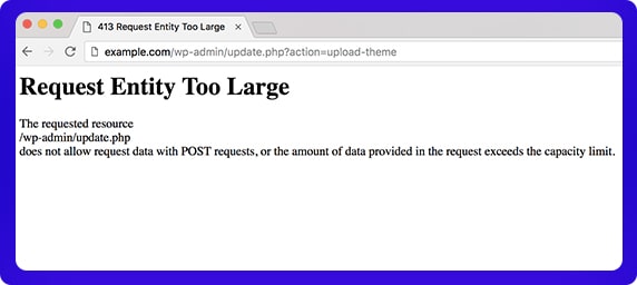 خطای 413 در وردپرس