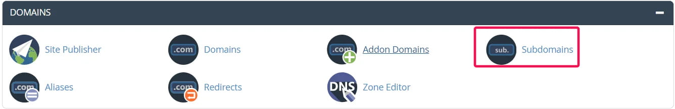 ایجاد ساب دامین در سی پنل