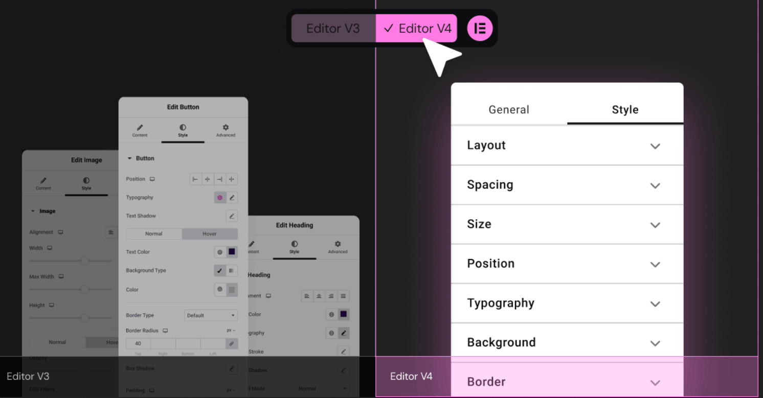 مقایسه ویرایشگر جدید المنتور 4 با نسخه 3 